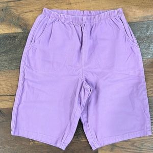 Denim & co d&co lavender elastic waist shorts with flat front pockets si…